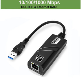 Adaptateur Ethernet USB 3.0 vers RJ45 Lan 1000Mbps