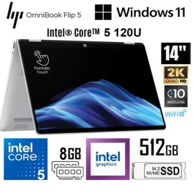 Ordinateur HP OmniBook 5 Flip tactile 14" 8 Go/512 Go SSD