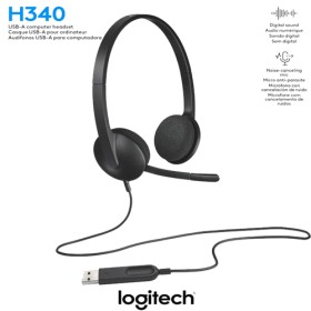 Casque Logitech USB H340, stéréo