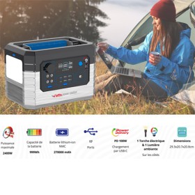 Station électrique 2400Watts