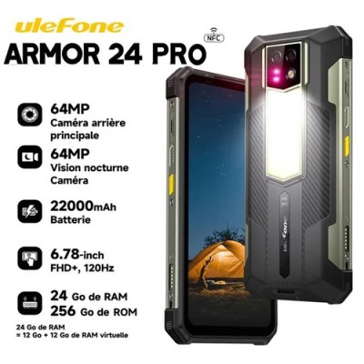 Ulefone Armor 24 Pro 12 Go RAM / 256Go 22000mAh