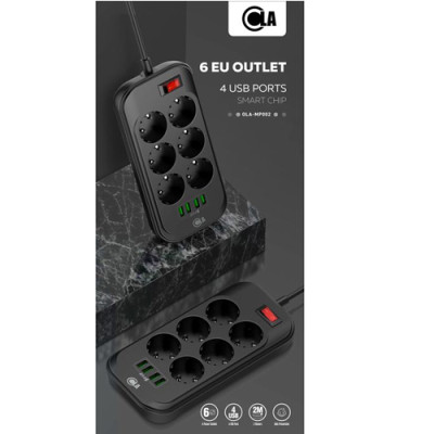 Multiprise 6 Ports et 4 Ports USB 2 Mètres
